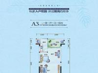 A3户型1房1厅1厨1卫52.98㎡