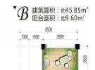 B户型一房一厅一卫45.85㎡