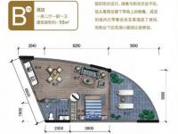 酒店B户型1室2厅1卫1厨约58