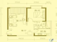 东海椰苑E2户型1室1厅1卫 54.30㎡