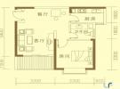 东海椰苑F2户型图1室1厅1卫 54.56㎡