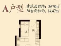 绿岛A户型1室1厅1卫1厨39.78㎡