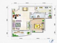 金山国际3#E1户型图-1室1厅1卫61.39㎡