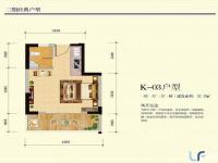 月亮城三期K-03户型图1室1厅1卫1厨37.79㎡