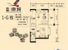 1-G栋8户型1房1厅1厨1卫56.29㎡