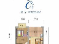 蓝山湖1房53.02㎡户型图