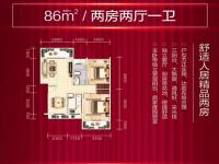 博泰海畔澜庭建面约86平米户型图