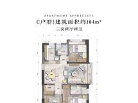 北辰府建面约104平米户型图