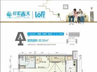 衍宏春天建面约50平米户型图