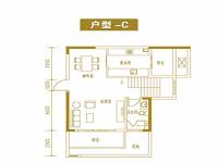 台湾风情小镇建面约70㎡复式楼户型图