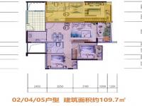 富力悦海湾建面约109㎡户型图
