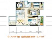 富力悦海湾建面约112㎡户型图