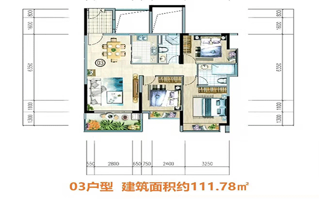 富力悦海湾建面约112㎡03户型图.gif
