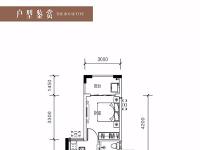 粤泰福嘉花园建面约43㎡户型图