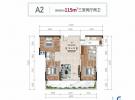 观澜湖君悦公馆建面115平米A2户型图