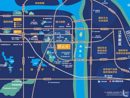 海口润山府交通图