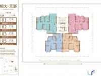 恒大美丽沙建面136平米户型图